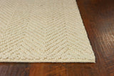 2'x4' Ivory Hand Woven Herringbone Jute Indoor Accent Rug