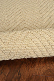 2'x4' Ivory Hand Woven Herringbone Jute Indoor Accent Rug