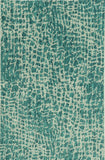 3'x4' Teal Machine Woven UV Treated Animal Print Indoor Outdoor Accent Rug