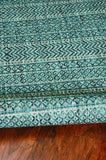 3'x5' Teal Machine Woven UV Treated Tribal Indoor Outdoor Area Rug