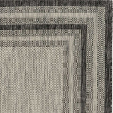 3'x4' Grey Machine Woven UV Treated Bordered Indoor Outdoor Accent Rug