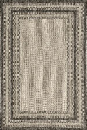 3' x 5' Grey Polypropylene Area Rug