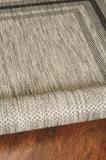 3' x 5' Grey Polypropylene Area Rug