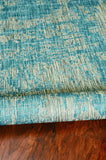 3'x5' Teal Machine Woven UV Treated Abstract Brushstroke Indoor Outdoor Area Rug