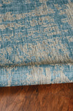 HomeRoots 8'X11' Teal Machine Woven Abstract Strokes Indoor Outdoor Area Rug 375216-HOMEROOTS 375216