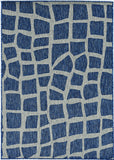 3'x4' Blue Grey Machine Woven UV Treated Abstract Indoor Outdoor Accent Rug