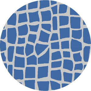 HomeRoots 8' Blue Grey Machine Woven Uv Treated Animal Print Indoor Outdoor Round Area Rug 375231-HOMEROOTS 375231