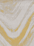 HomeRoots 8' Ivory Gold Machine Woven Abstract Waves Round Indoor Outdoor Area Rug 375236-HOMEROOTS 375236
