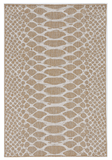 HomeRoots 8'X11' Ivory Machine Woven Uv Treated Snake Print Indoor Outdoor Area Rug 375250-HOMEROOTS 375250