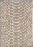 HomeRoots 8'X11' Ivory Machine Woven Uv Treated Snake Print Indoor Outdoor Area Rug 375250-HOMEROOTS 375250