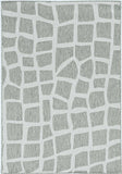 5'x7' Ivory Grey Machine Woven UV Treated Abstract Indoor Outdoor Area Rug