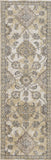 2' x 7' Ivory Sand Floral Vine Wool Indoor Runner Rug