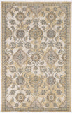 3'x5' Ivory Sand Machine Woven Bordered Floral Vines Indoor Area Rug