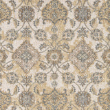 HomeRoots 9' Ivory Sand Machine Woven Bordered Floral Vines Round Indoor Area Rug 375268-HOMEROOTS 375268