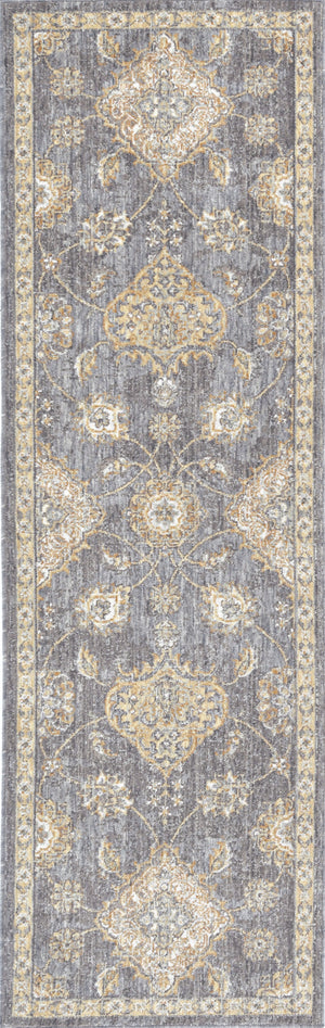 HomeRoots 8' Sage Green Machine Woven Vintage Traditional Indoor Runner Rug 375270-HOMEROOTS 375270