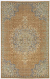 3'x5' Coffee Brown Machine Woven Floral Medallion Indoor Area Rug