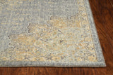 HomeRoots 9'X13' Slate Grey Machine Woven Vintage Floral Medallion Indoor Area Rug 375302-HOMEROOTS 375302