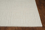 8'x10' Beige Machine Woven Bordered Floral Indoor Area Rug