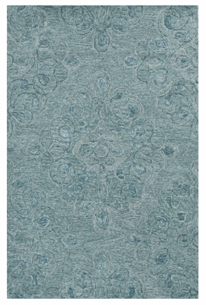 HomeRoots 5'X7' Seafoam Blue Hand Tufted Floral Indoor Area Rug 375360-HOMEROOTS 375360