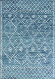 5'x8' Distressed Ocean Blue Geometric Bohemian Design Area Rug