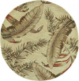 Ivory Hand Tufted Tropical Leaves Indoor Runner Rug