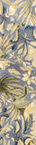 2' x 10' Blue Tropical Leaves Wool Indoor Runner Rug