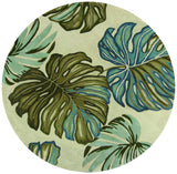 Ivory Hand Tufted Tropical Monstera Indoor Runner Rug