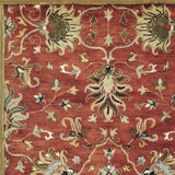 8'x11' Sienna Orange Hand Tufted Traditional Floral Indoor Area Rug