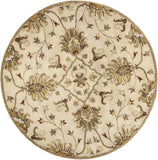 5'x8' Champagne Beige Hand Tufted Traditional Floral Indoor Area Rug