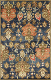 HomeRoots 9'X13' Navy Blue Hand Tufted Floral Indoor Area Rug 375539-HOMEROOTS 375539