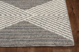 5' x 8' Grey or Ivory Geometric Diamond Area Rug