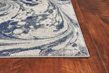 8'x10' Grey Blue Machine Woven Abstract Marble Indoor Area Rug