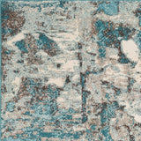 7' x 9' Ivory or Teal Abstract Design Indoor Area Rug