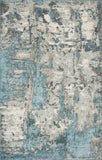 7' x 9' Ivory or Teal Abstract Design Indoor Area Rug