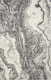 7' x 9' Ivory or Grey Abstract Marble Design Indoor Area Rug