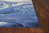 Blue Abstract Waves Area Rug