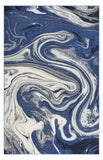 3' x 5' Blue Abstract Waves Area Rug