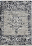 4'x6' Sand Charcoal Machine Woven Distressed Vintage Traditional Indoor Area Rug