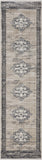 5' x 8' Sand or Charcoal Medallion Bordered Area Rug