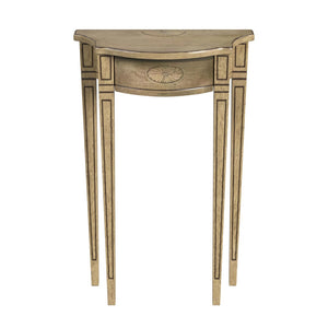 Butler Specialty Chester Demilune Console Table XRT Antique Beige Rubberwood Solids, MDF, Resin, Cherry, Maple and Walnut Veneers 3756424-BUTLER