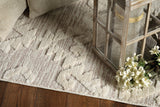 HomeRoots 12'X15' Ivory Beige Machine Woven Geometric With Fringe Indoor Area Rug 375676-HOMEROOTS 375676