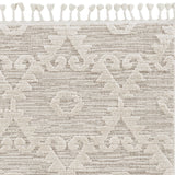 HomeRoots 8' X 11' Ivory Beige Diamond Area Rug 375680-HOMEROOTS 375680