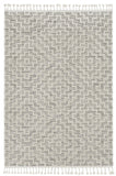 HomeRoots 12'X15' Ivory Grey Machine Woven Diamond Pattern With Fringe Indoor Area Rug 375682-HOMEROOTS 375682