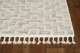 HomeRoots 12'X15' Ivory Grey Machine Woven Diamond Pattern With Fringe Indoor Area Rug 375682-HOMEROOTS 375682