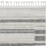 9'x13' Ivory Grey Machine Woven Abstract Color Block Indoor Area Rug
