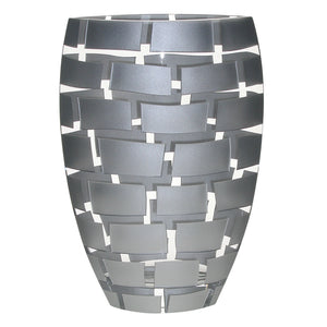 12 Mouth Blown Wall Design Silver Vase