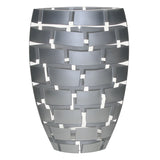 12 Mouth Blown Wall Design Silver Vase