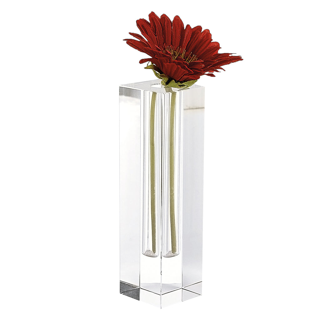 9 Hand Crafted Crystal Square Optical Bud Vase