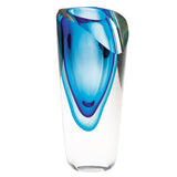 75 Mouth Blown Glass Blue Vase