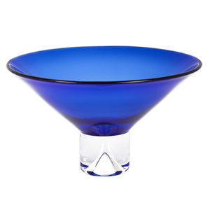 11 Mouth Blown Crystal Cobalt Blue Centerpiece Bowl